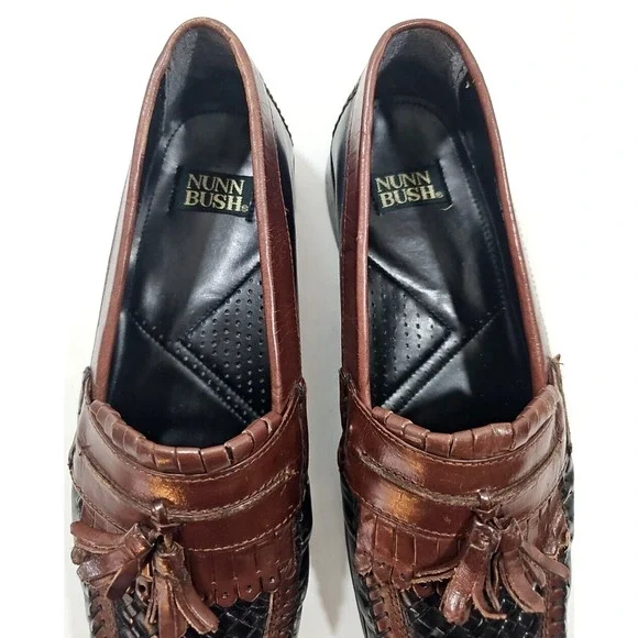 Nunn Bush Black/Brown Genuine Leather Upper Loafers Men's Shoes 9.5 W Slip on. - Picture 10 of 13